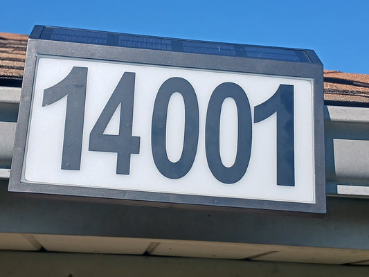 Tool-Free Gutter-Mounted Solar LED Address Sign